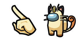 Among Us Yellow Pokemon Meowth Character Cursor