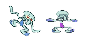 Squidward Tentacles Dancing Pixel Cursor