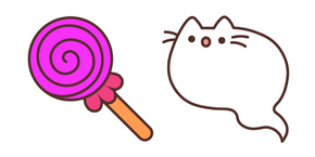 Ghost Pusheen and Candy Curseur
