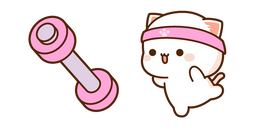 Mochi Mochi Peach Cat Doing Fitness Cursor