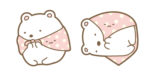 Cute Sumikko Gurashi Shirokuma and Furoshiki курсор