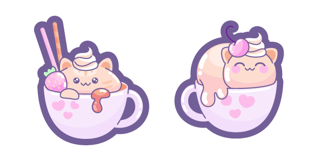 Cute Cat in Coffee Cup Cursor
