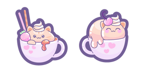 Cute Cat in Coffee Cup Cursor