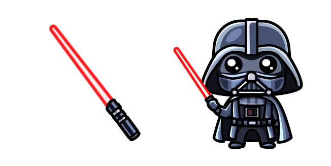 Kawaii Darth Vader and Lightsaber Cursor