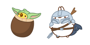 Molang Mandaloriano y Piu Piu Baby Yoda cursor