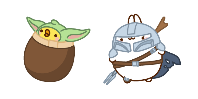 Molang Mandalorian and Piu Piu Baby Yoda Cursor