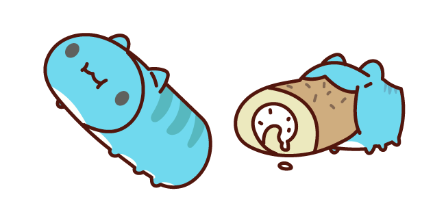 Cute Bugcat Capoo and Delicious Roll Cake Cursor