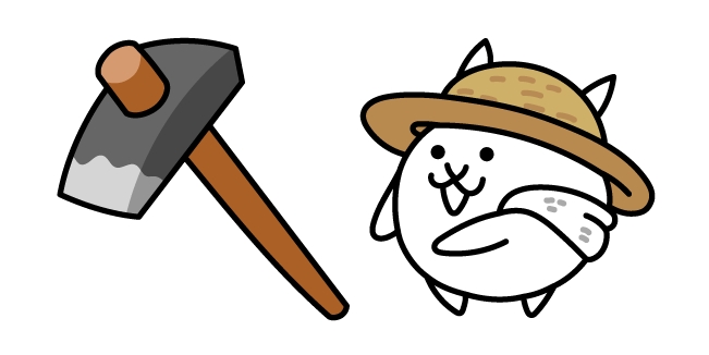 The Battle Cats Farmer Cat et Houe Cursor