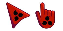 Naruto Marque Maudite du Ciel sur Fond Rouge Curseur