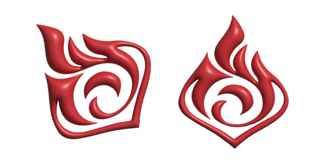 Simple 3D Genshin Impact Pyro Cursor