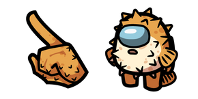 Among Us Orange Pufferfish Character Cursor