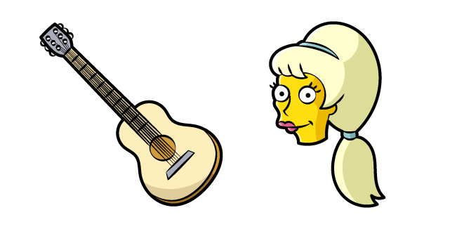 Los Simpson Lurleen Lumpkin y Guitarra Cursor