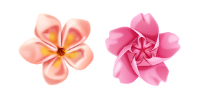 Origami Flores de Plumeria y Sakura cursor