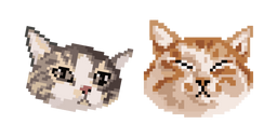 Курсор Funny Gray and Orange Cats Pixel