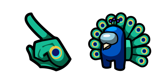 Among Us Blue Peacock Character Cursor