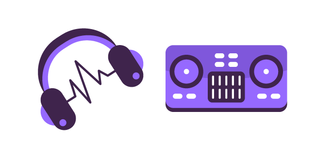 DJ: Headphones and DJ Controller Cursor