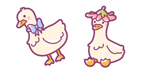 Mignons Canards avec Ruban et Chapeau de Fleur Curseur