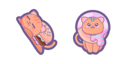 Cute Cat with Burger and Donut Cursor