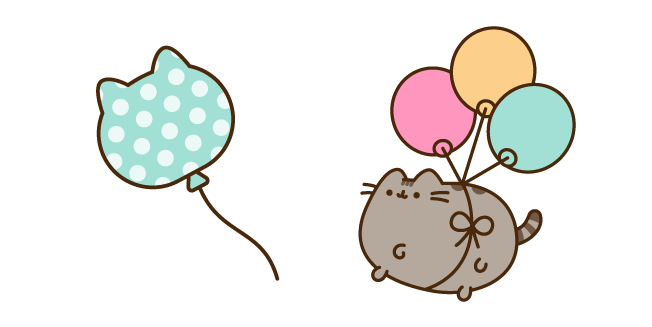 Pusheen with Colorful Balloons курсор
