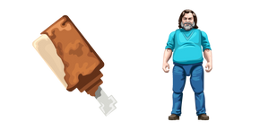 Курсор Minecraft Blocky Chicken Drumstick and Steve Toy
