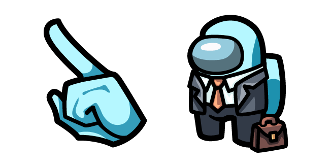 Among Us Cyan Businessman Character Cursor