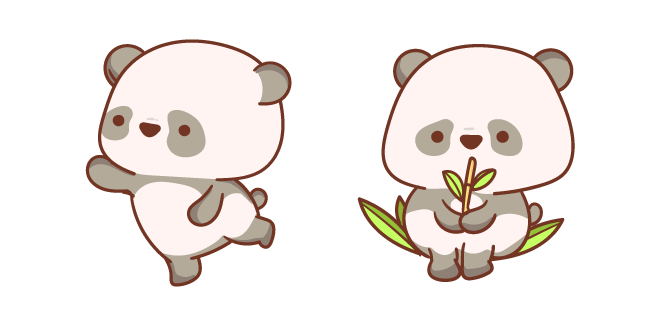 Cute Panda with Bamboo Cursor