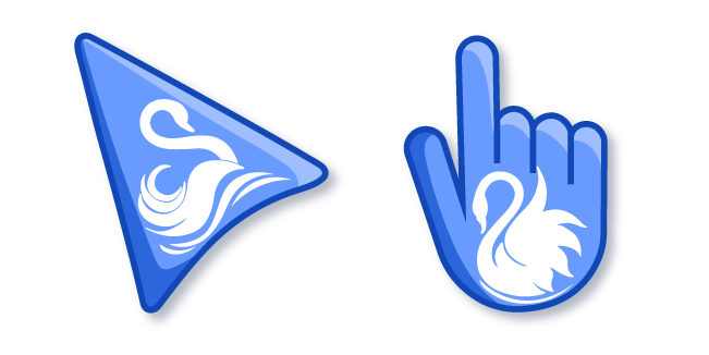 White Swan on Blue Background Cursor