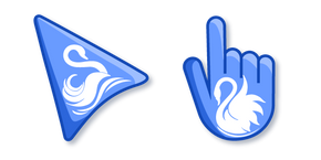 White Swan on Blue Background Cursor
