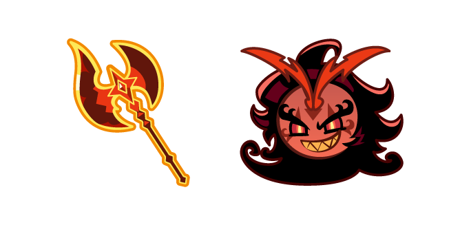 Cookie Run Burning Spice Cookie and Axe Cursor