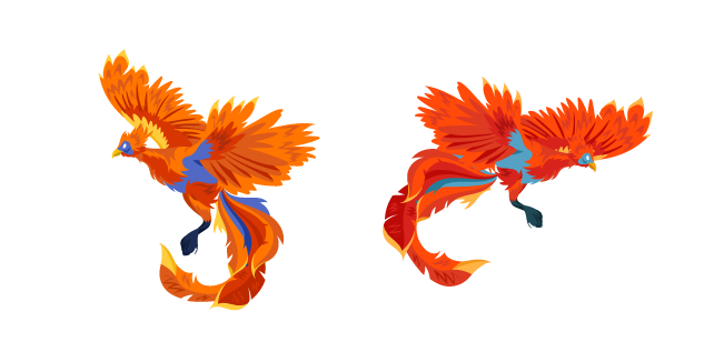 Orange and Red Phoenixes Cursor