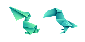 Origami Green Pelican and Toucan Cursor