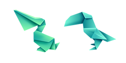 Origami Green Pelican and Toucan Cursor