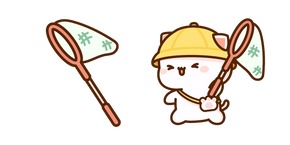 Mochi Mochi Peach Cat with Butterfly Net Cursor