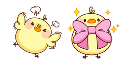 Курсор Cute Happy Chick with Pink Bow