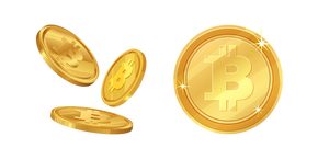 Golden Bitcoin Coins Cursor