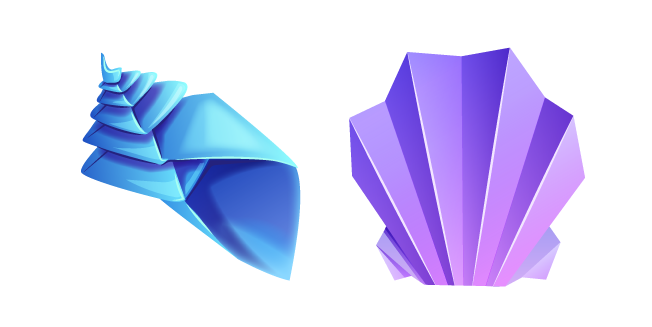 Origami Blue and Purple Shells Cursor