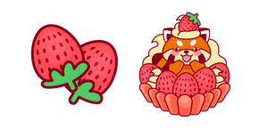 Cute Raccoon and Strawberry Pie Cursor