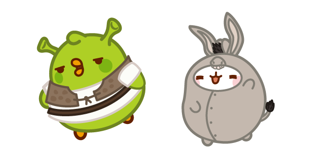 Molang and Piu Piu in Donkey and Shrek Costumes Cursor