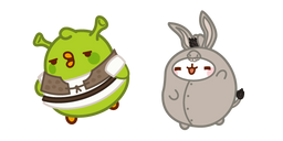 Molang and Piu Piu in Donkey and Shrek Costumes Cursor