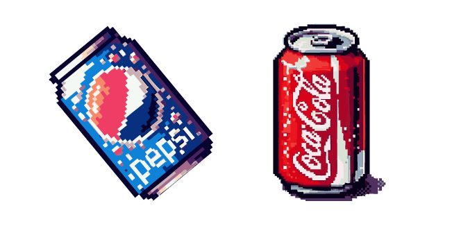 Latas de Pepsi y Coca-Cola Pixel Cursor