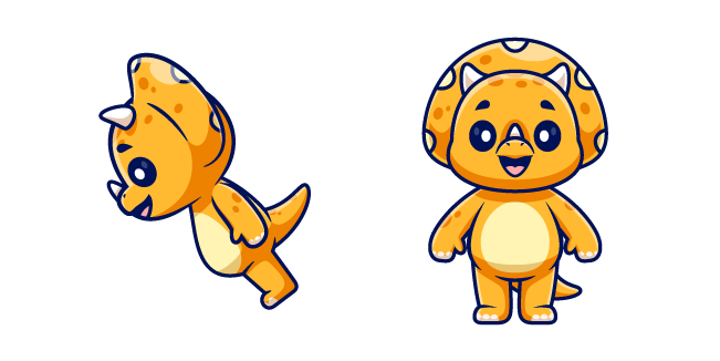 Lindo Triceratops Naranja Cursor