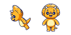 Lindo Triceratops Naranja cursor