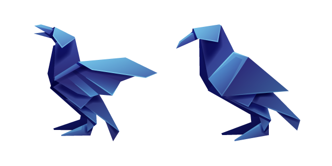 Origami Dark Blue Crow курсор