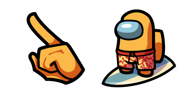 Among Us Orange Surfer Character Cursor