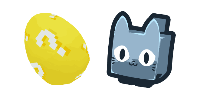 Roblox Pet Simulator Chat Gris et Œuf Chanceux Cursor