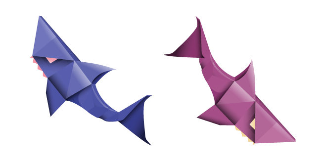 Origami Requins Bleu et Rose Cursor