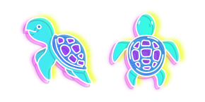 Néon Tortue Cyan Curseur