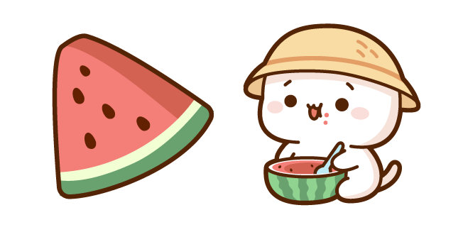 Mochi Mochi Peach Cat avec Pastèque Cursor