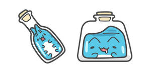 Cute Bugcat Capoo in Bottles Cursor