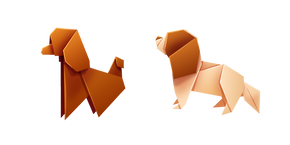 Курсор Origami Poodle and Cavalier King Charles Spaniel Puppies